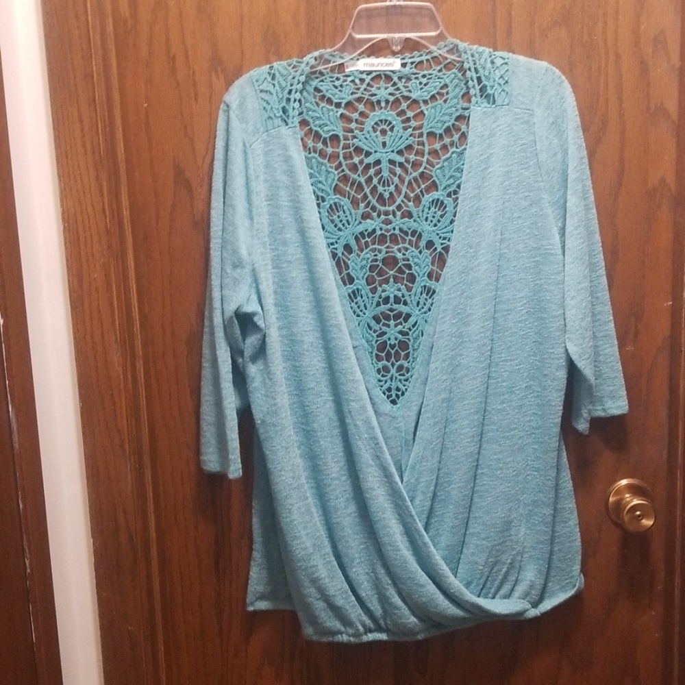 Crochet back wrap shirt